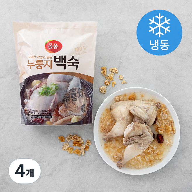 올품 누룽지 백숙 (냉동), 750g, 4개