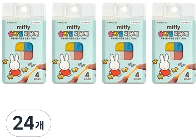 조선문방구 미피 슬라임 4색 지우개, 24개, 혼합색상
