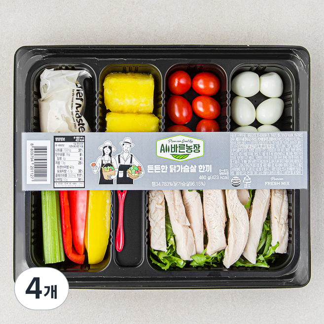 올바른농장 든든한 닭가슴살 한끼, 460g, 4개