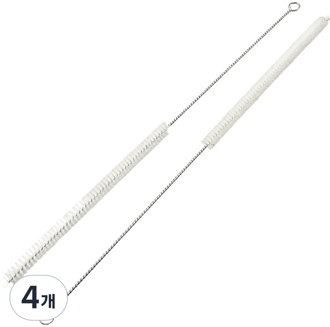모나홈 텀블러 전용 롱스텐304 긴빨대 세척솔 35cm, 화이트, 4개
