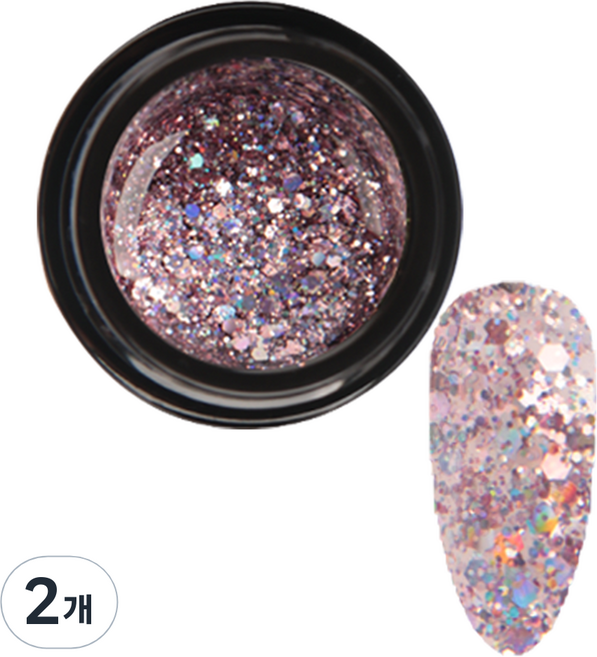 아이빛 클리어 쫀쫀 진주 글리터 젤네일, 2개, 5g, 글리터샤이닝젤 분홍펄
