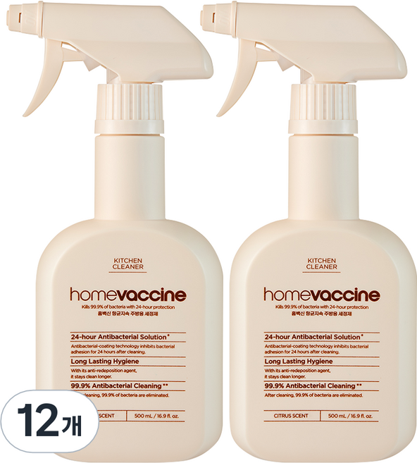 홈백신 항균지속 주방용 세정제, 500ml, 12개