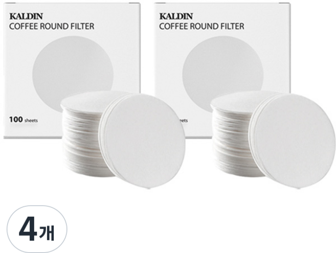 칼딘 모카포트 포터필터 여과지 더치커피기구 올 라운드 필터 화이트 51mm, 100개입, 4개