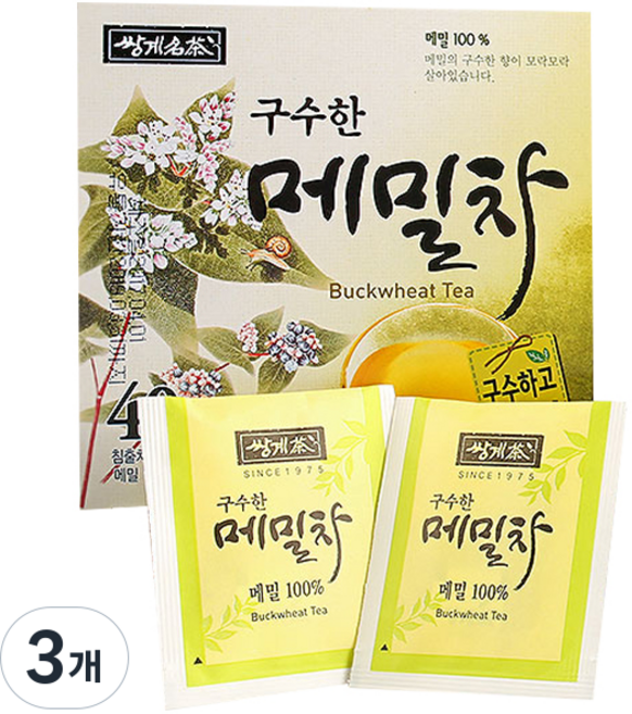 쌍계명차 구수한 메밀차 티백, 1.5g, 40개입, 3개