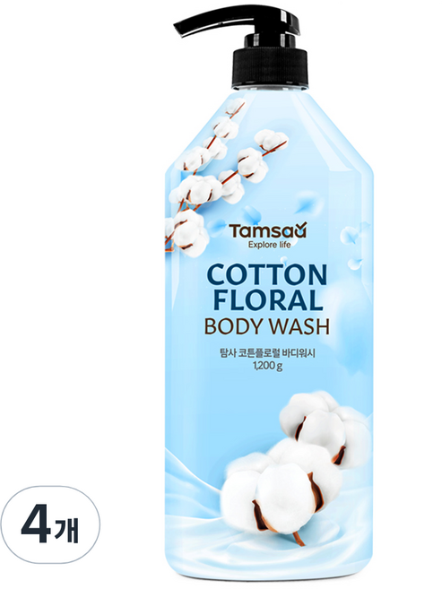 탐사 코튼플로럴 바디워시, 1.2kg, 4개