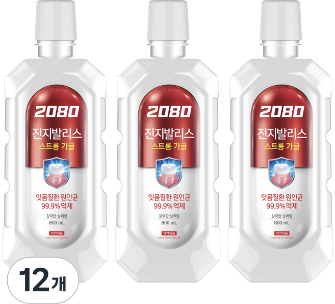 2080 진지발리스 스트롱 가글, 800ml, 12개