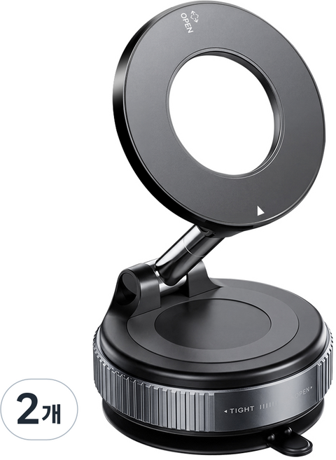 Home Planet 真空吸附可折疊式MagSafe相容磁吸智慧型手機支架, 黑色, 2個