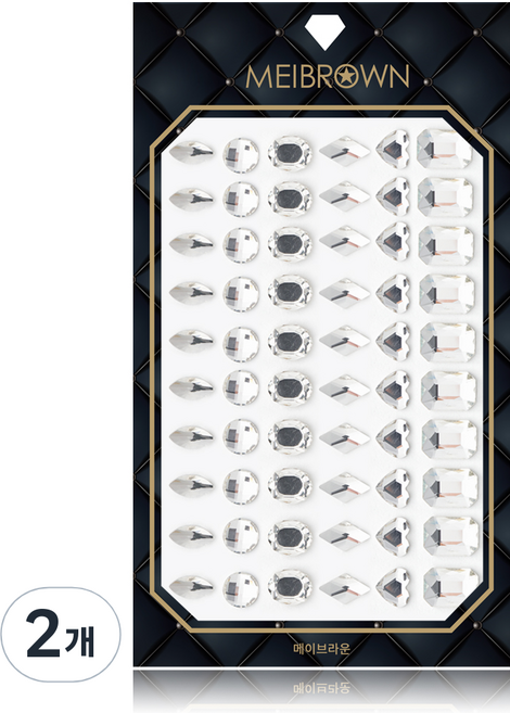 메이브라운 네일 앤 패디 네일스톤 도형혼합 S028, 2개, 크리스탈