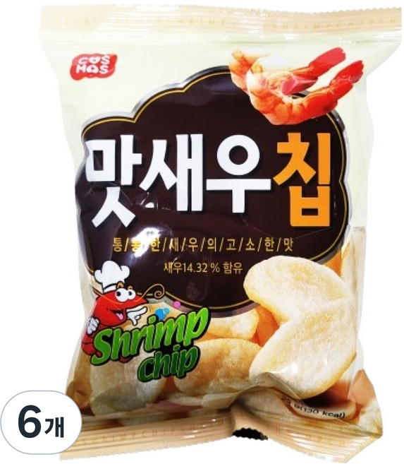 코스모스제과 맛새우칩, 25g, 6개