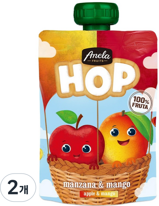 아넬라 HOP 과일퓨레, 100g, 2개, 애플망고