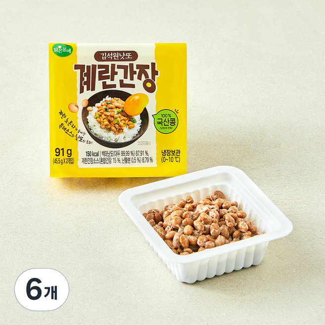 맑은물에 김석원 낫또 계란간장소스, 45.5g, 6개, 1개입