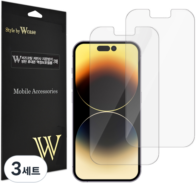 Wcase Biz Coating 低反射防指紋防彈手機螢幕保護貼 2片組, 3套