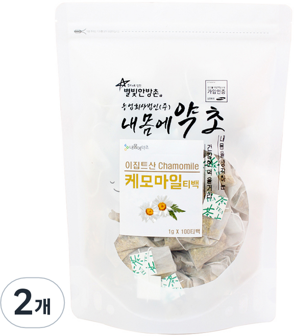 내몸에약초 캐모마일차 티백, 1g, 100개입, 2개