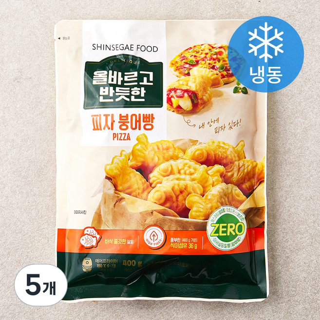 올바르고반듯한 피자 붕어빵 (냉동), 400g, 1개입, 5개
