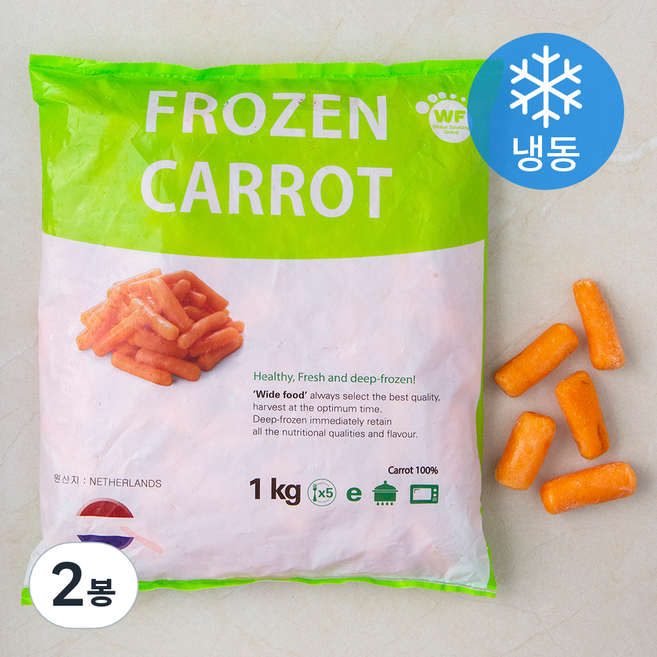 마당발 베이비 당근 (냉동), 1kg, 2봉