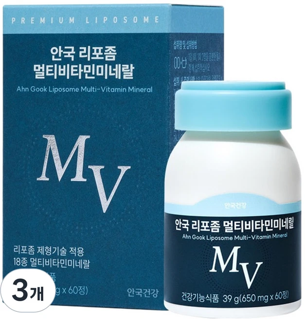 안국건강 리포좀 멀티비타민 미네랄, 60정, 3개 - 쿠팡