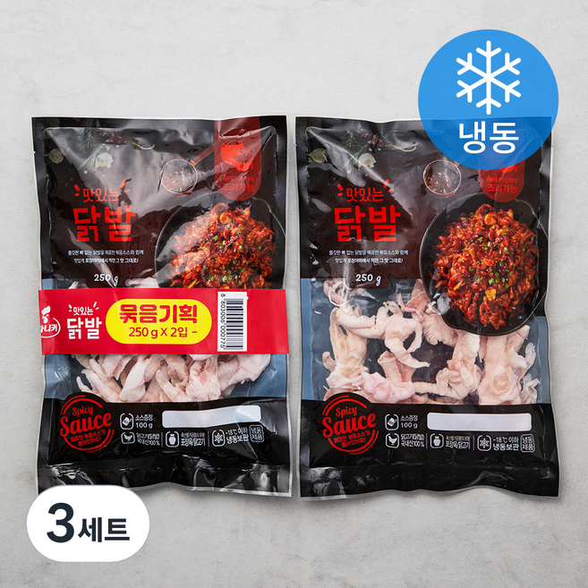 마니커 맛있는 닭발 250g x 2p + 소스 100g x 2p (냉동), 700g, 3세트