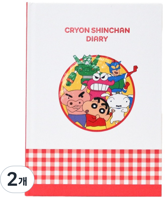 Flyingwhales 蠟筆小新 基本款萬年型日誌, 紅色, 2個