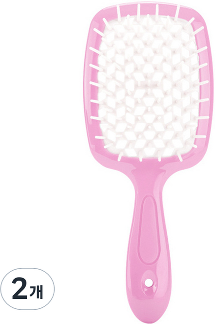 리빙홈디테일 볼륨 헤어브러쉬, 핑크핸들 + 화이트, 2개
