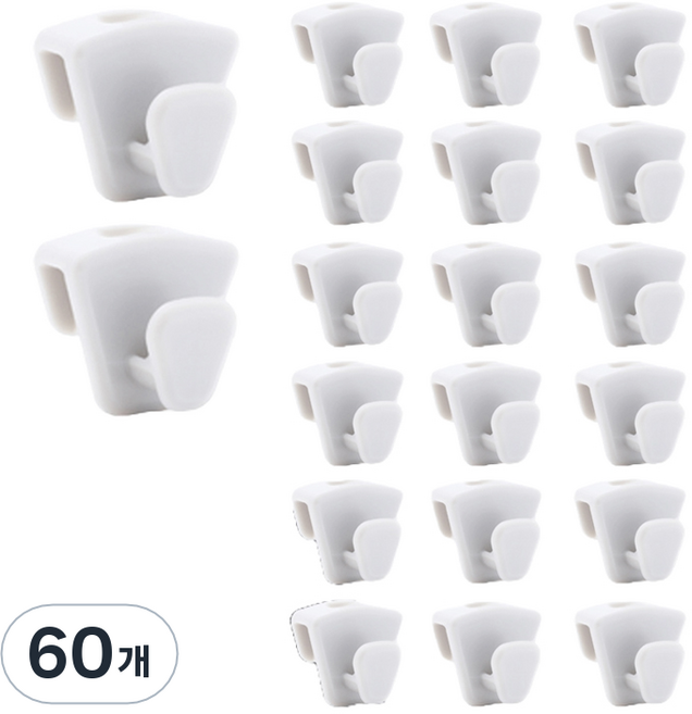 까사라이프 옷걸이 연결형 후크, 화이트, 60개