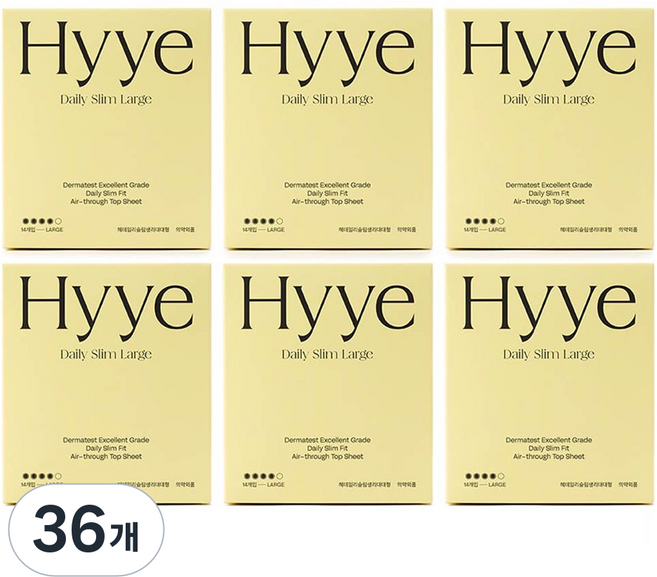 혜 데일리슬림 생리대, 대형, 14개입, 36개