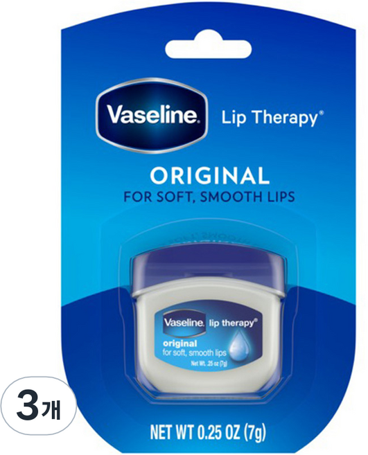 바세린 립 테라피 립밤, 오리지날, 7g, 3개