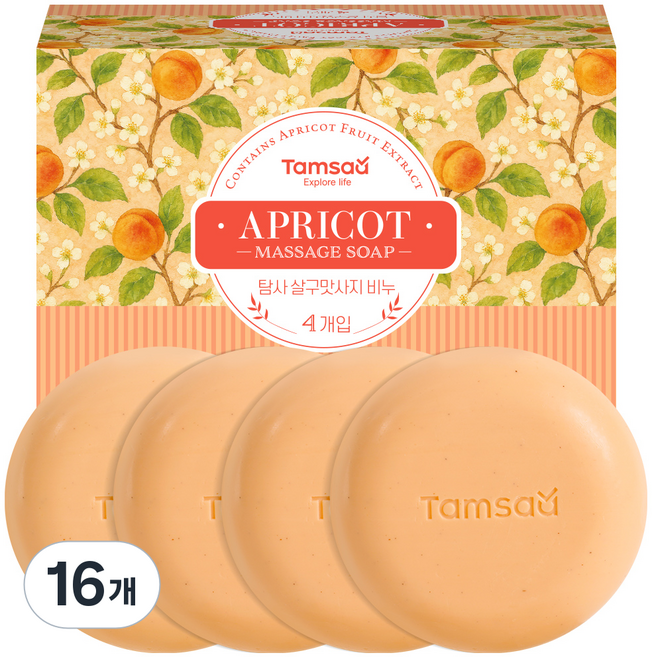 탐사 살구맛사지 비누, 90g, 16개