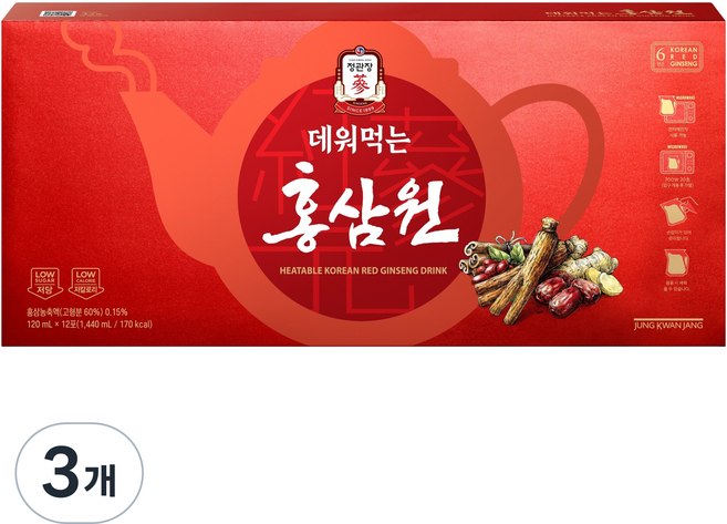 정관장 정품 데워먹는 홍삼원 12p, 3개, 1.44L