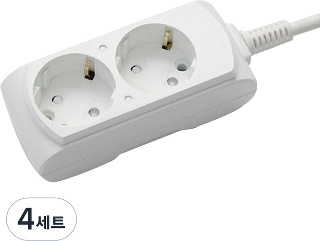 거성산업 접지형 10A 멀티탭 3호 2구 + 안전커버 2p 랜덤발송, 2.5m, 4세트