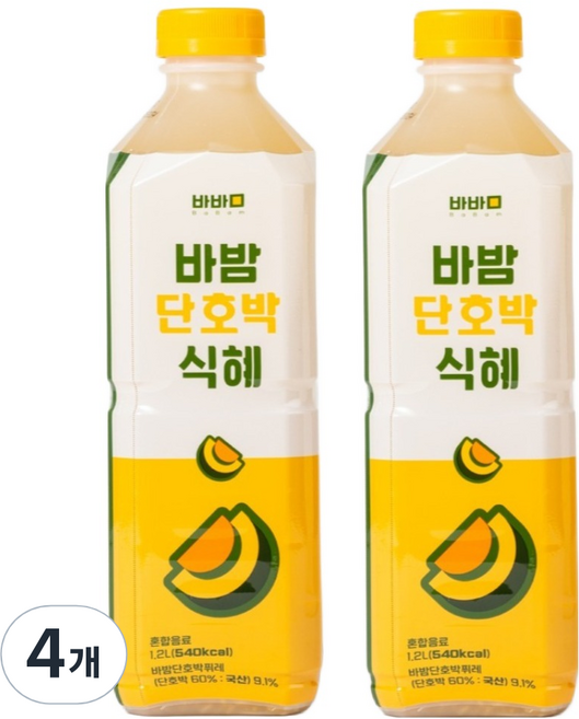 바밤 단호박 식혜, 1.2L, 4개