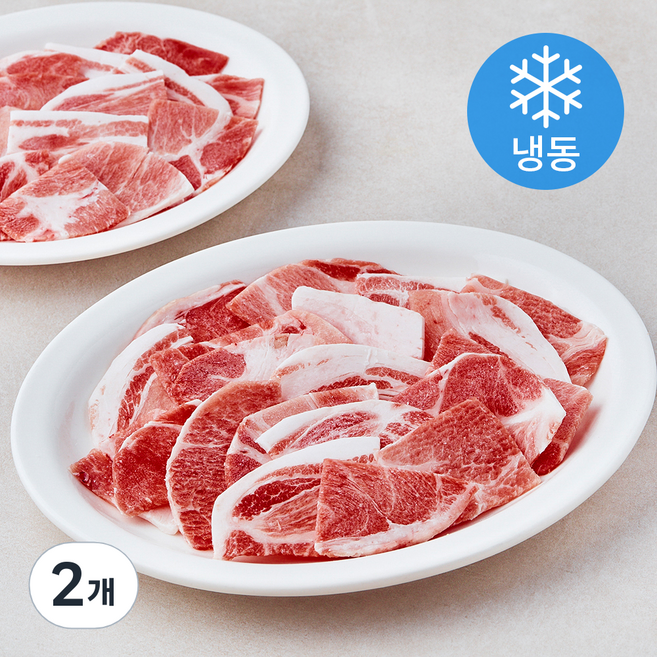 한입크기 수입 왕목살 목전지 제육볶음용 (냉동), 2개, 800g