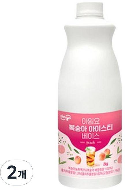 아임요 복숭아 아이스티 베이스, 2개, 2kg