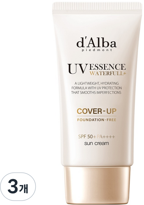 달바 워터풀 톤업 선크림 커버 베이지 SPF50+ PA++++, 50ml, 3개