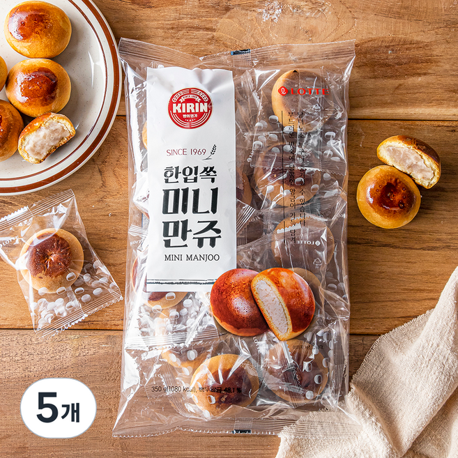 기린 한입쏙 미니만쥬, 350g, 1개입, 5개