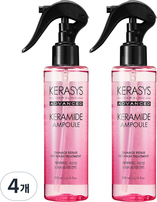 케라시스 케라마이드 극손상 노워시 트리트먼트, 200ml, 4개