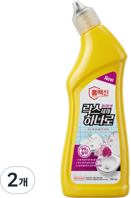 홈백신 락스세제 하나로 플로럴향, 2개, 750ml