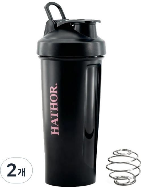 하토르 프리미엄 쉐이커 보틀, 2개, 800ml, 블랙 + 로즈골드