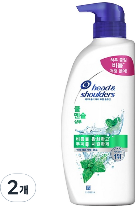 헤드앤숄더 쿨 멘솔 샴푸 프루티향, 520ml, 2개