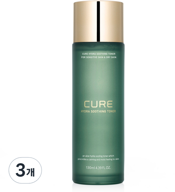 김정문알로에 큐어 하이드라 수딩 토너, 130ml, 3개
