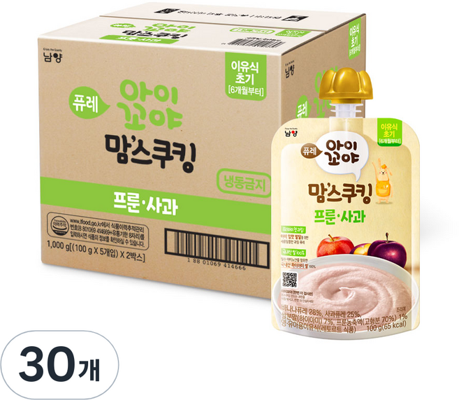 아이꼬야 맘스쿠킹 이유식 6개월부터, 100g, 30개