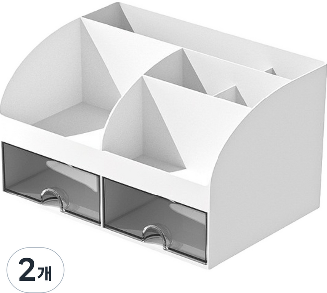 핸디랩 서랍형 2칸 데스크 오거나이저, 화이트, 2개