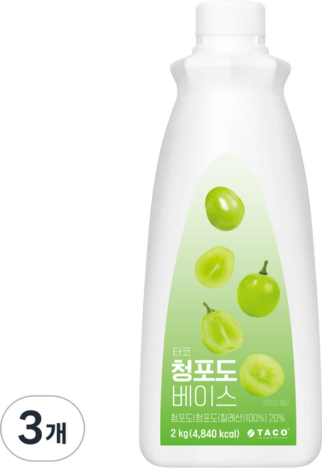 신광식품 타코 청포도 베이스, 2kg, 3개