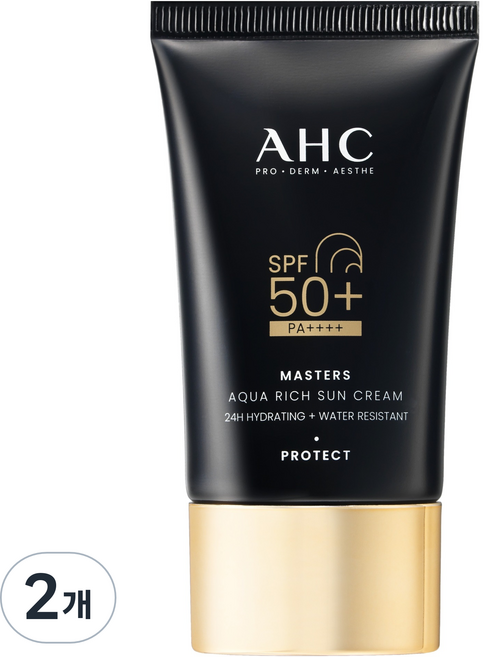AHC 마스터즈 아쿠아 리치 선크림 SPF50+ PA++++, 50ml, 2개