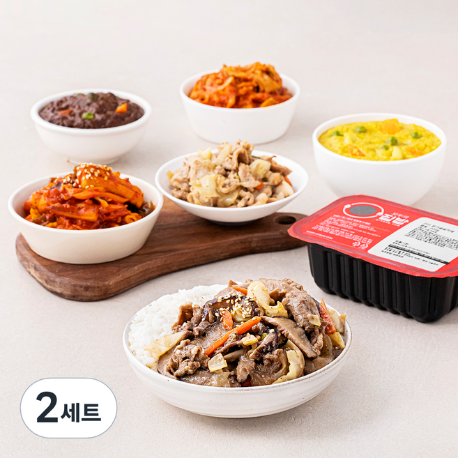 모두의 집밥 싱글 덮밥요리 6종 김치제육볶음 + 닭가슴살짜장 + 닭가슴살카레 + 돼지불고기 + 소불고기덮밥소스 + 오징어덮밥소스, 1.28kg, 2세트