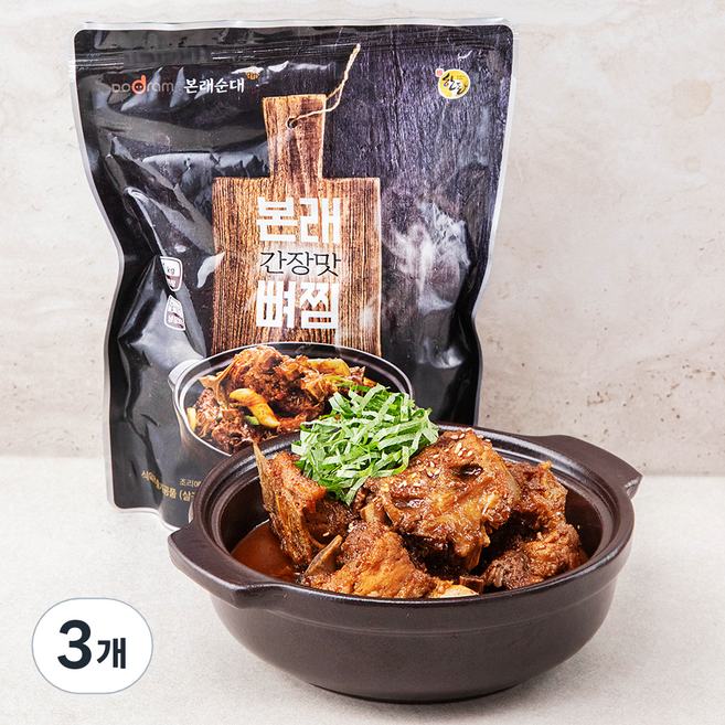 도드람한돈 본래 간장맛 뼈찜, 1kg, 3개