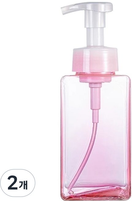 라이프인트 리필용 펌프 거품 용기 450ml, 2개, 핑크