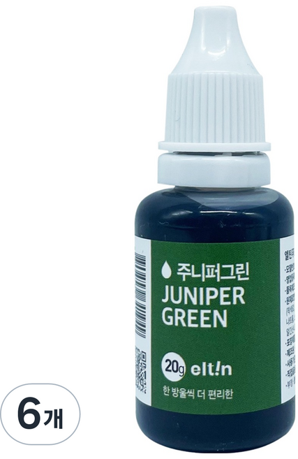 엘틴푸드칼라 진한 주니퍼그린, 20g, 6개
