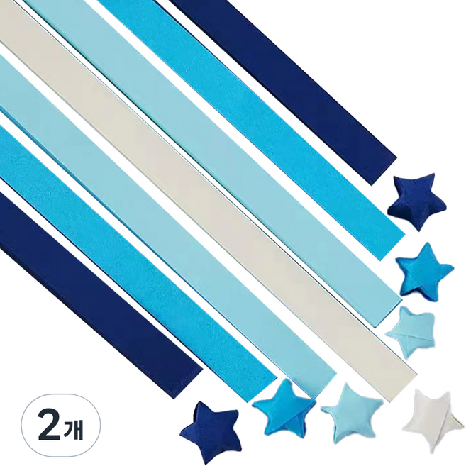 생활의지혜 무지 종이 별접기 블루 그라데이션, 2700개, 4색