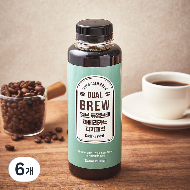 델브듀얼브루 아메리카노 디카페인, 6개, 330ml
