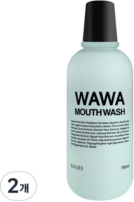 RoRoBELL Wawa 去除口臭漱口水, 750ml, 2個